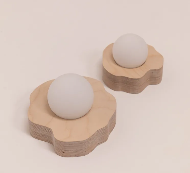 Applique murale, Volubilis S, bois naturel, L17cm, H17cm - Little Anana