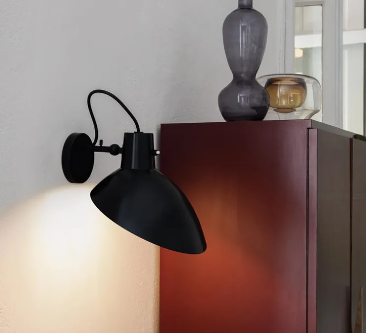 Applique murale, VV Cinquanta, noir, Ø27,4cm, H18,3cm - Astep