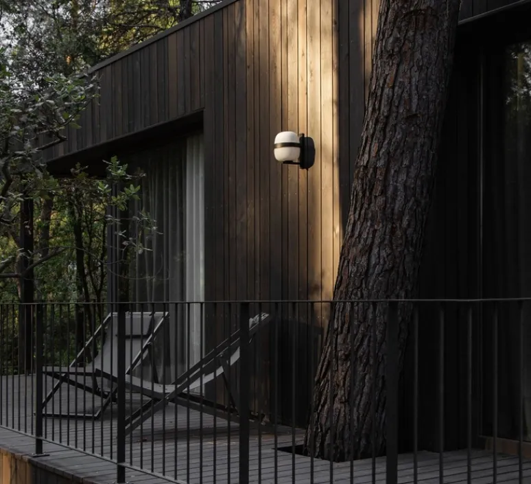 Applique*Santa & Cole Applique murale, Wally Cestita, , IP54, Ø22cm, H24cm - noir