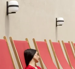 Applique*Santa & Cole Applique murale, Wally Cestita, , IP54, Ø22cm, H24cm - noir