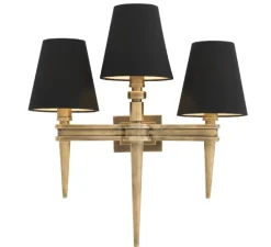 Applique murale, Waterloo triple, laiton, noir, Ø23,5cm, H50cm - Eichholtz