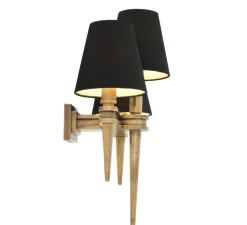 Applique murale, Waterloo triple, laiton, noir, Ø23,5cm, H50cm - Eichholtz