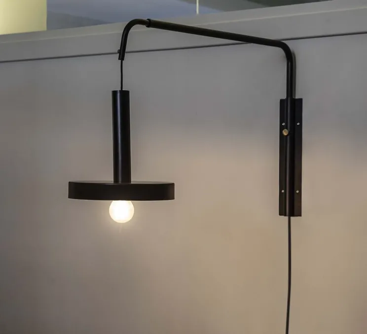 Applique murale, Whizz, extensible noir, or, H50cm, Ø25cm - FARO