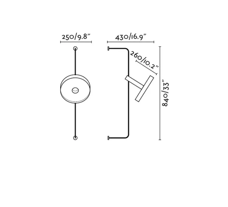 Applique*Faro Applique murale, Whizz, monte & baisse, noir, or, H84cm, P43cm - noir et or