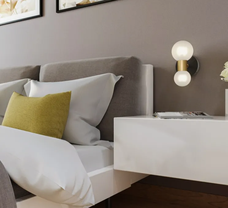 Applique murale, Wool, laiton satiné, graphite satiné, L10cm, H19cm - Manufacture