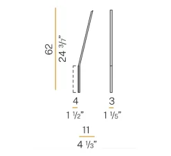 Applique*Panzeri Applique murale, Ypsilon, , LED, 3000K, 1046lm, L3cm, H62cm - blanc