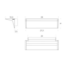 Applique*Nemo Lighting Applique murale, Zena, , LED, dim, 3000k, 2200 lm, L28cm, H8cm - noir