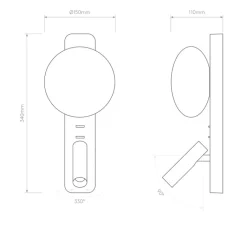 Applique*Astro Applique murale, Zeppo Reader, , L15cm, H34cm - nickel mat