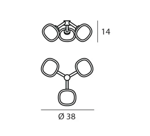 Applique*Tooy Applique, NABILA, 552.73, laiton, , Ø38cm, H14cm - noir et blanc