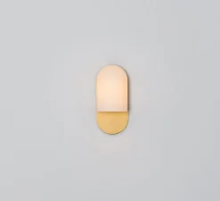 Applique*Schwung Applique, Odyssey Small, , L10,5cm, H23cm - opalin et laiton poli