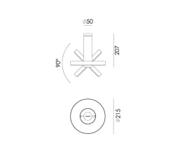 Applique*Tonone Applique, orientable, LED, Bead downlight, , LED, 2100 to 3000K, 1350lm, Ø27,5cm, H21,7cm - noir