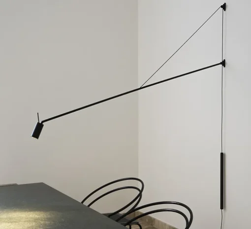 Applique, orientable, Swan, noir mat, LED, 2700K, 839lm, L10cm, H165cm - Nemo Lighting