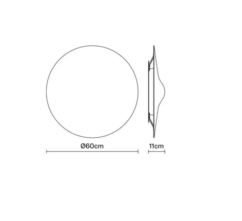 Plafonnier & Spot|Applique*Fabbian Applique ou plafonnier, Acustica F58, , IP40, LED, 2700K, 1725 lm, Ø60cm, H11cm - Béton