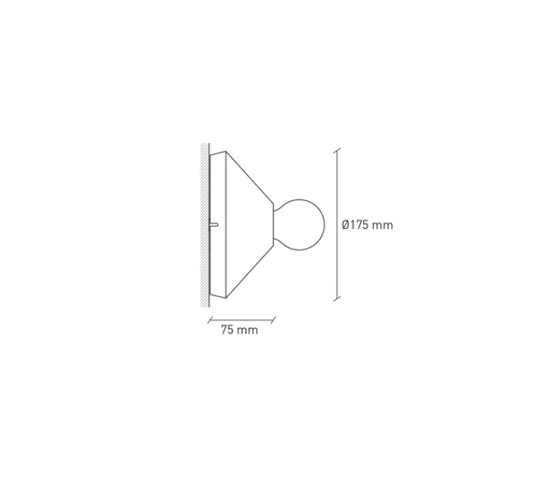 Applique|Plafonnier & Spot*Plato Design Applique ou plafonnier, Ada, , Ø17,5cm, H7,5cm - Marron