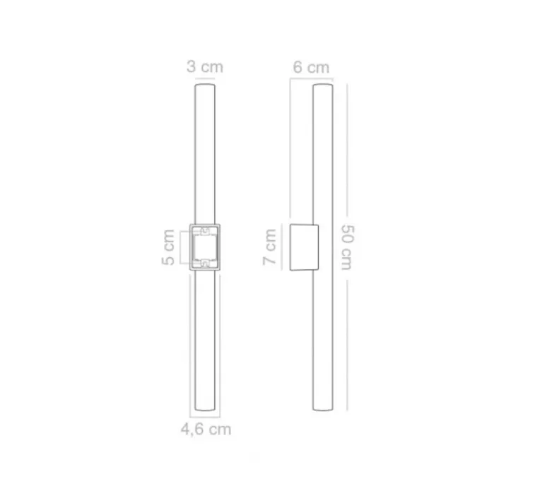 Plafonnier & Spot|Applique*Zangra Applique ou plafonnier, Adrien, , ampoule tubulaire transparente, L50cm, H6cm - blanc