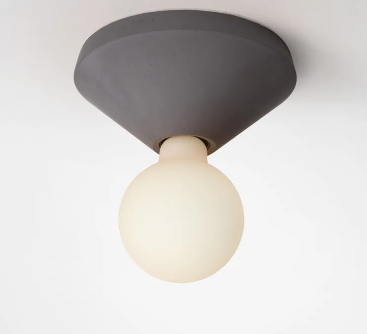 Applique ou plafonnier, Ada, Gris foncé, Ø17,5cm, H7,5cm - Plato Design