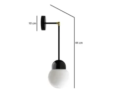 Applique|Plafonnier & Spot*Zangra Applique ou plafonnier articulable, Light.036, avec Glass006, , LED, Ø14,5cm, H13cm - noir