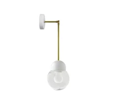Applique ou plafonnier articulable, Light.036, avec Glass005, blanc laiton, LED, Ø14,5cm, H13cm - ZANGRA