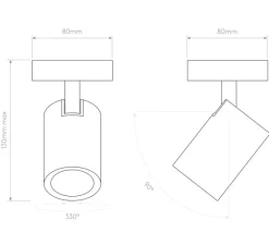 Plafonnier & Spot|Applique*Astro Applique ou plafonnier, Ascoli single, , Ø8cm, H13cm - Lighting bronze