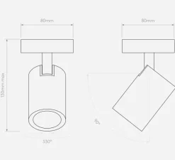 Plafonnier & Spot|Applique*Astro Applique ou plafonnier, Ascoli single, , L8cm, H13cm - Lighting nickel mat