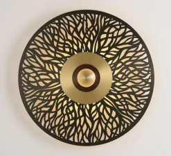 Applique ou plafonnier, Atmos Racine, graphite satiné, laiton satiné, graphite satiné, laiton satiné, LED, 2700K, 1710 lm, L83,7cm, H83,7cm - CVL