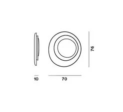 Applique*Foscarini Applique ou plafonnier, Bahia, , LED, 2850K, 4210lm, L70cm, H76cm - blanc