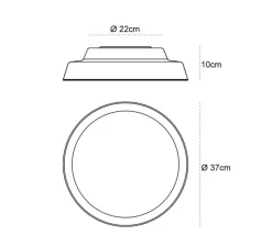 Applique|Plafonnier & Spot*Carpyen Applique ou Plafonnier, Boop!, , LED, 2700K, 2300lm, Ø37cm, H10cm - blanc, or