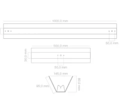 Plafonnier & Spot|Applique*Zangra Applique ou plafonnier, Bridget 50, , L13,5cm, H50cm - noir