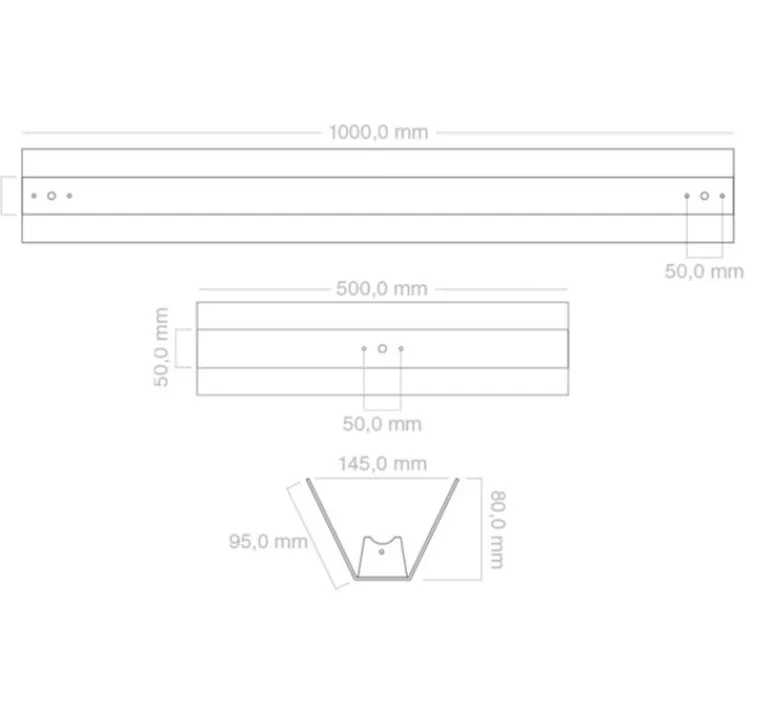 Plafonnier & Spot|Applique*Zangra Applique ou plafonnier, Bridget 50, , L13,5cm, H50cm - noir