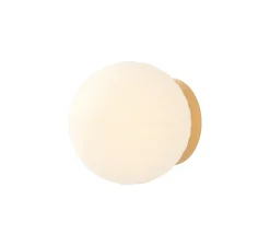 Applique ou plafonnier, Bright Modeco, laiton, verre opalin, IP44, Ø20cm, P21,5cm - Nordic Tales