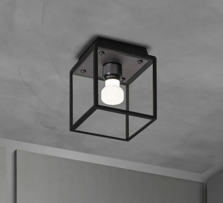 Plafonnier & Spot|Applique*Buster & Punch Applique ou plafonnier, Caged wet, petit, , IP44, L16,9cm, H17,3cm - métal noir