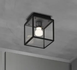 Plafonnier & Spot|Applique*Buster & Punch Applique ou plafonnier, Caged wet, petit, , IP44, L16,9cm, H17,3cm - métal noir