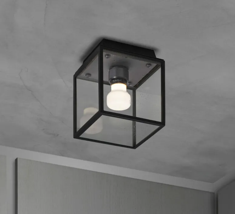 Plafonnier & Spot|Applique*Buster & Punch Applique ou plafonnier, Caged wet, petit, , IP44, L16,9cm, H17,3cm - métal noir