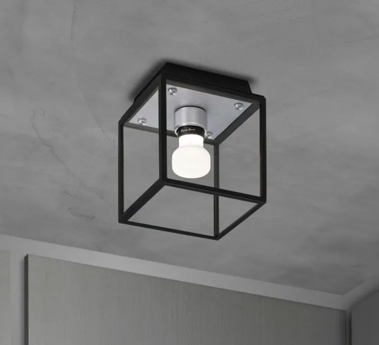 Applique|Plafonnier & Spot*Buster & Punch Applique ou plafonnier, Caged wet, petit, , IP44, L16,9cm, H17,3cm - gris acier