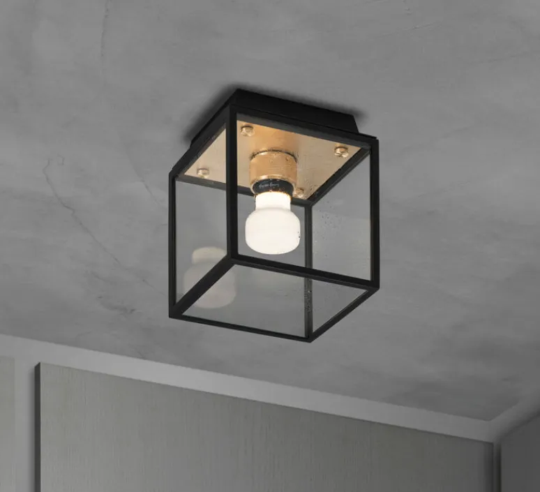 Applique|Plafonnier & Spot*Buster & Punch Applique ou plafonnier, Caged wet, petit, , IP44, L16,9cm, H17,3cm - laiton