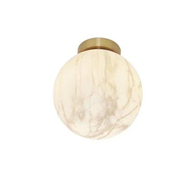 Applique ou plafonnier, Carrara, Finition Marbre blanc, Ø22cm, H22cm - It's about Romi