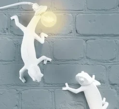 Enfants|Plafonnier & Spot*Seletti Applique ou plafonnier caméléon, Chameleon Lamp Going Down, , L21cm, H10cm - blanc