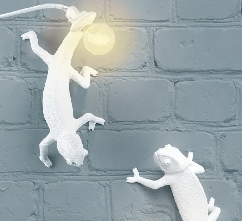 Enfants|Plafonnier & Spot*Seletti Applique ou plafonnier caméléon, Chameleon Lamp Going Down, , L21cm, H10cm - blanc