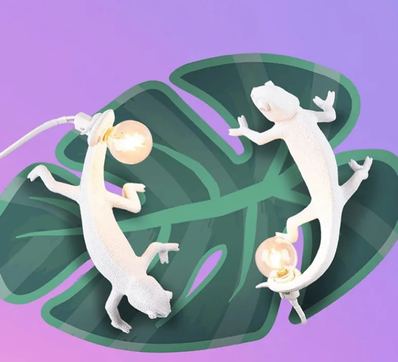 Enfants|Plafonnier & Spot*Seletti Applique ou plafonnier caméléon, Chameleon Lamp Going Down, , L21cm, H10cm - blanc