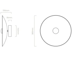 Applique ou plafonnier, Cielo large, laiton, verre opalin, LED, dim, 2700K, L38,5cm, H38,5cm - CTO lighting