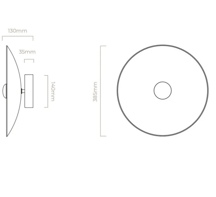 Applique ou plafonnier, Cielo large, laiton, verre opalin, LED, dim, 2700K, L38,5cm, H38,5cm - CTO lighting