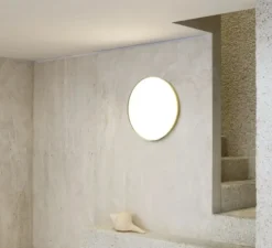 Applique ou plafonnier, Compendium Plate, laiton, LED, dim, 3000K, 3927 lm, Ø56cm, H8,8cm - Luceplan