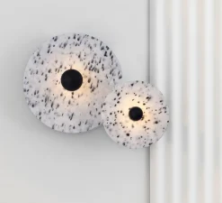 Applique ou plafonnier, Confetti 300, noir et blanc, L30cm, P14cm - Faro