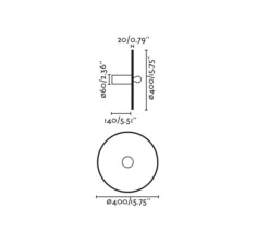 Plafonnier & Spot|Applique*Faro Applique ou plafonnier, Costas 400 H140, , Ø40cm, P14cm - noir mat