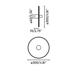 Plafonnier & Spot|Applique*Faro Applique ou plafonnier, Confetti 300, , L30cm, P7cm - noir et blanc