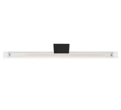 Applique*Zangra Applique ou plafonnier, Crystal s14d , strié, LED, 2200K, 350 lm, L50cm - noir, verre transparent