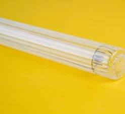 Applique*Zangra Applique ou plafonnier, Crystal s14d , strié, LED, 2200K, 350 lm, L50cm - noir, verre transparent