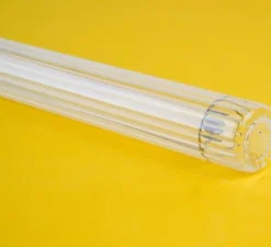 Applique ou plafonnier, Crystal s14d , noir, verre transparent strié, LED, 2200K, 220 lm, L30cm - Zangra