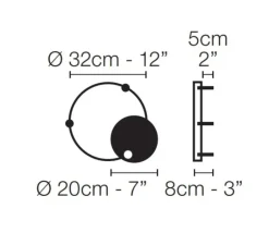Applique|Plafonnier & Spot*Le Deun Applique ou plafonnier, Curve 30, , LED, dim, 2700K, 528 lm, Ø32cm, P8cm - noir