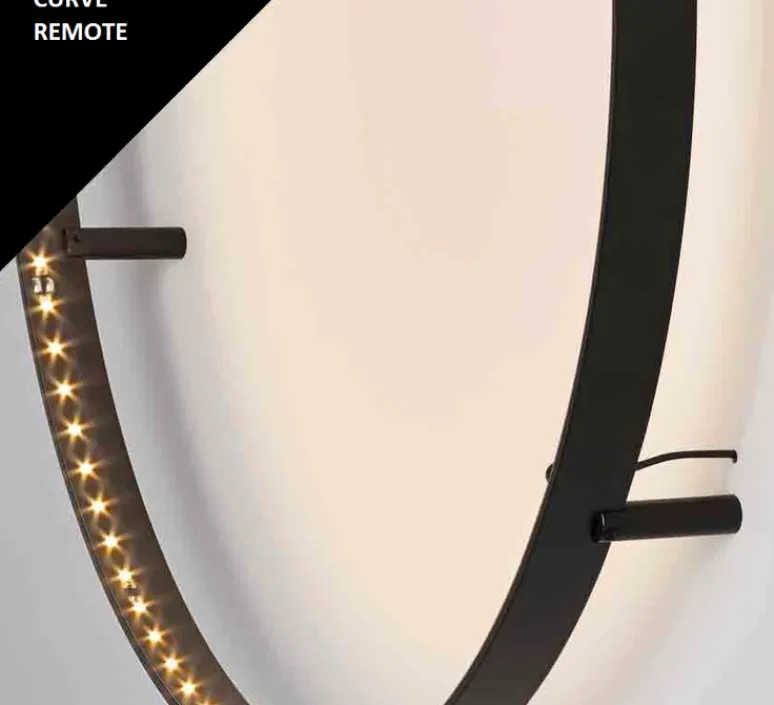 Applique|Plafonnier & Spot*Le Deun Applique ou plafonnier, Curve 60, avec alimentation déportée, , LED, dim, 2700K, 1056 lm, Ø62cm, H8cm - noir